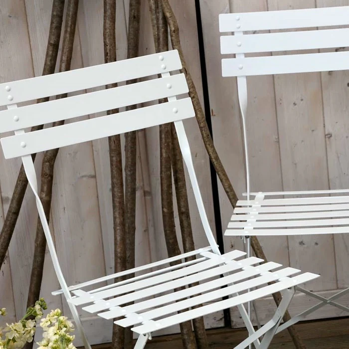 Alessia Bistro Table 2 Seater Set - White - Image 4