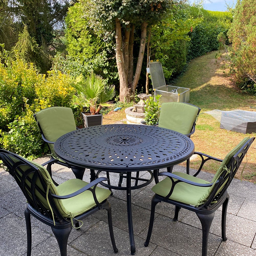 Alice Table 4 Seater Set - Antique Bronze - Image 17