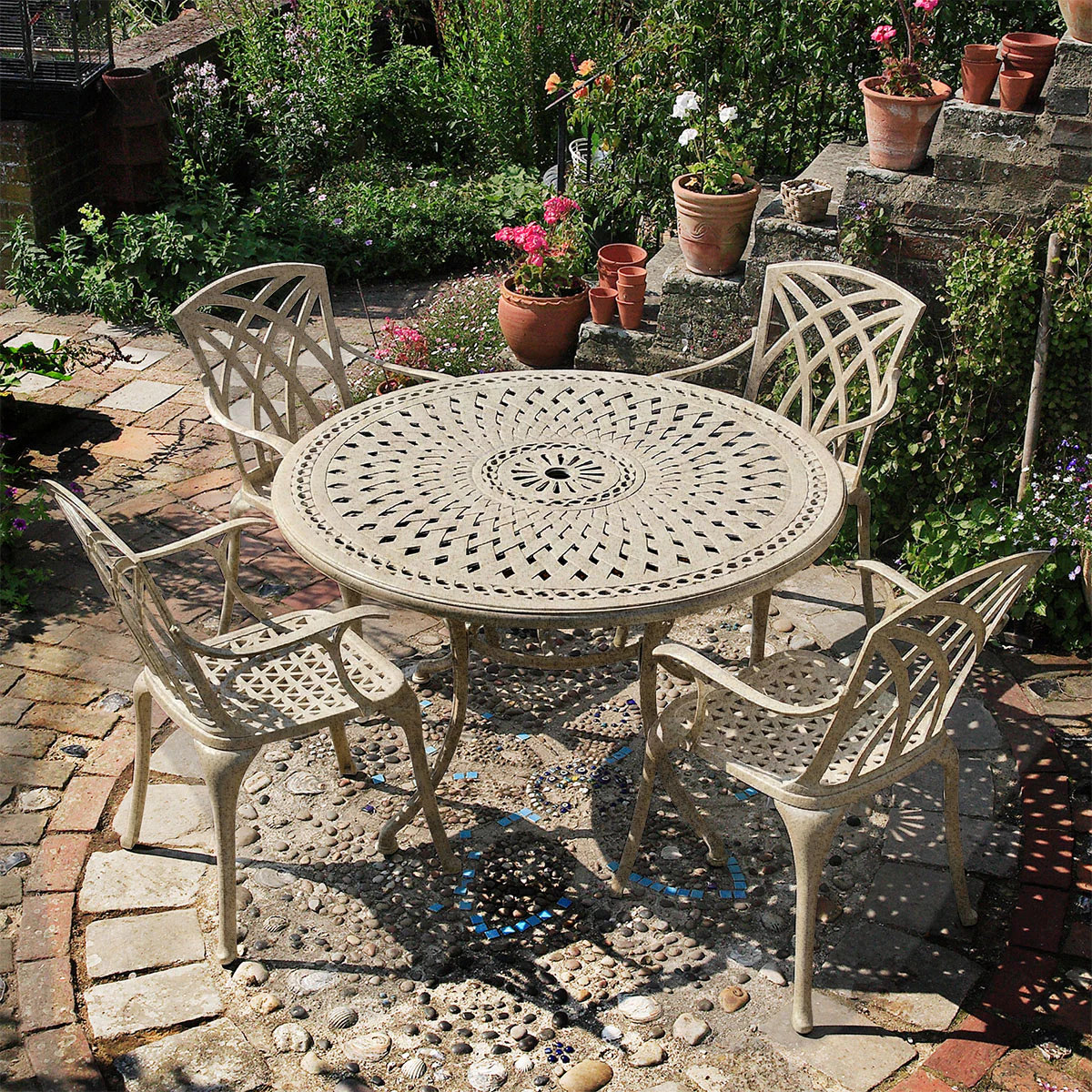 Alice Table 4 Seater Set - Sandstone - Image 4