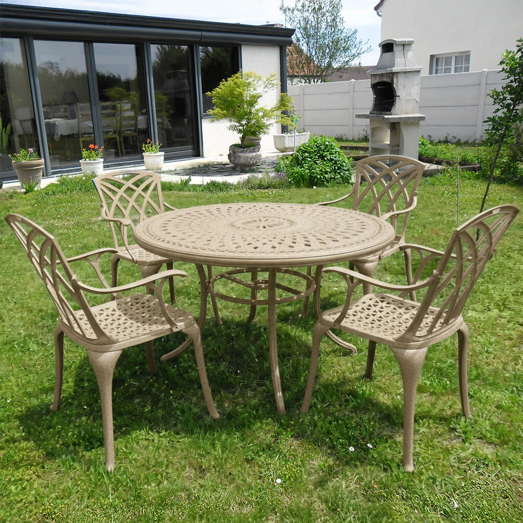 Alice Table 4 Seater Set - Sandstone - Image 9