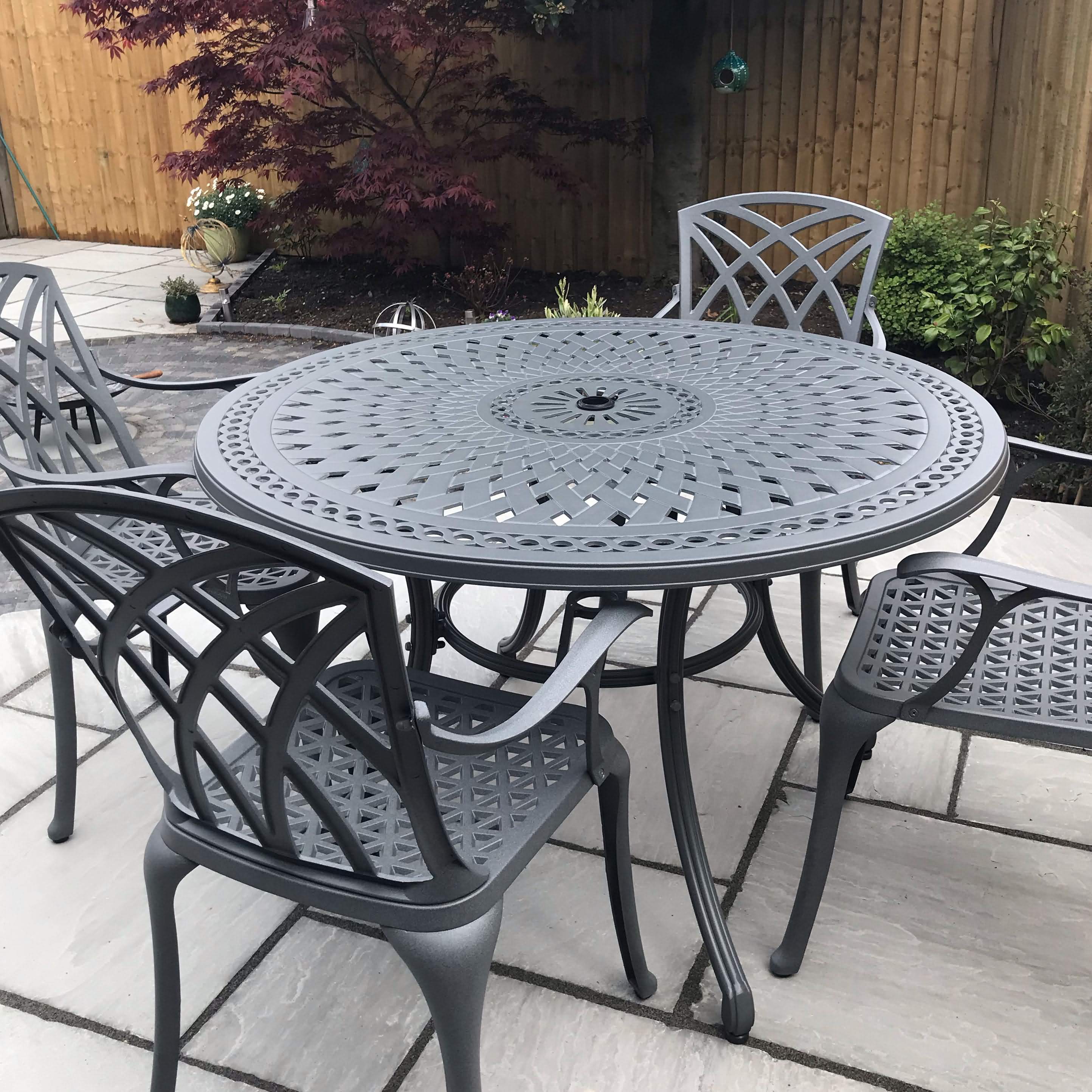 Alice Table 4 Seater Set - Slate - Image 12