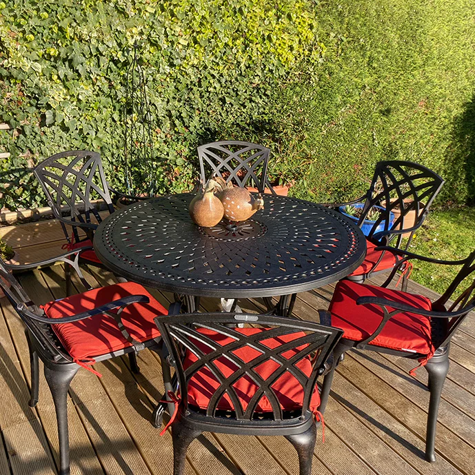 Alice Table 6 Seater Set - Antique Bronze - Image 10