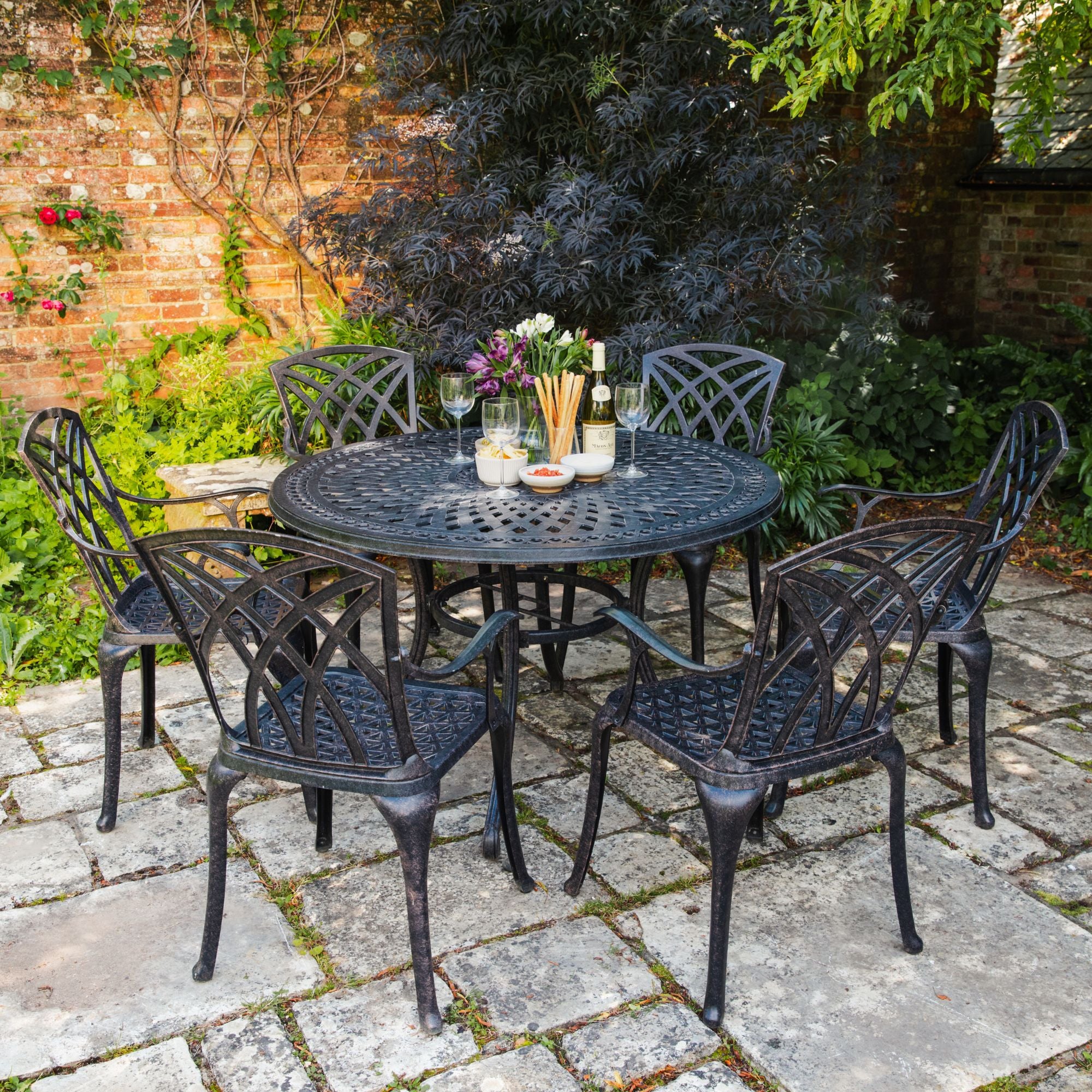 Alice Table 6 Seater Set - Antique Bronze - Image 21