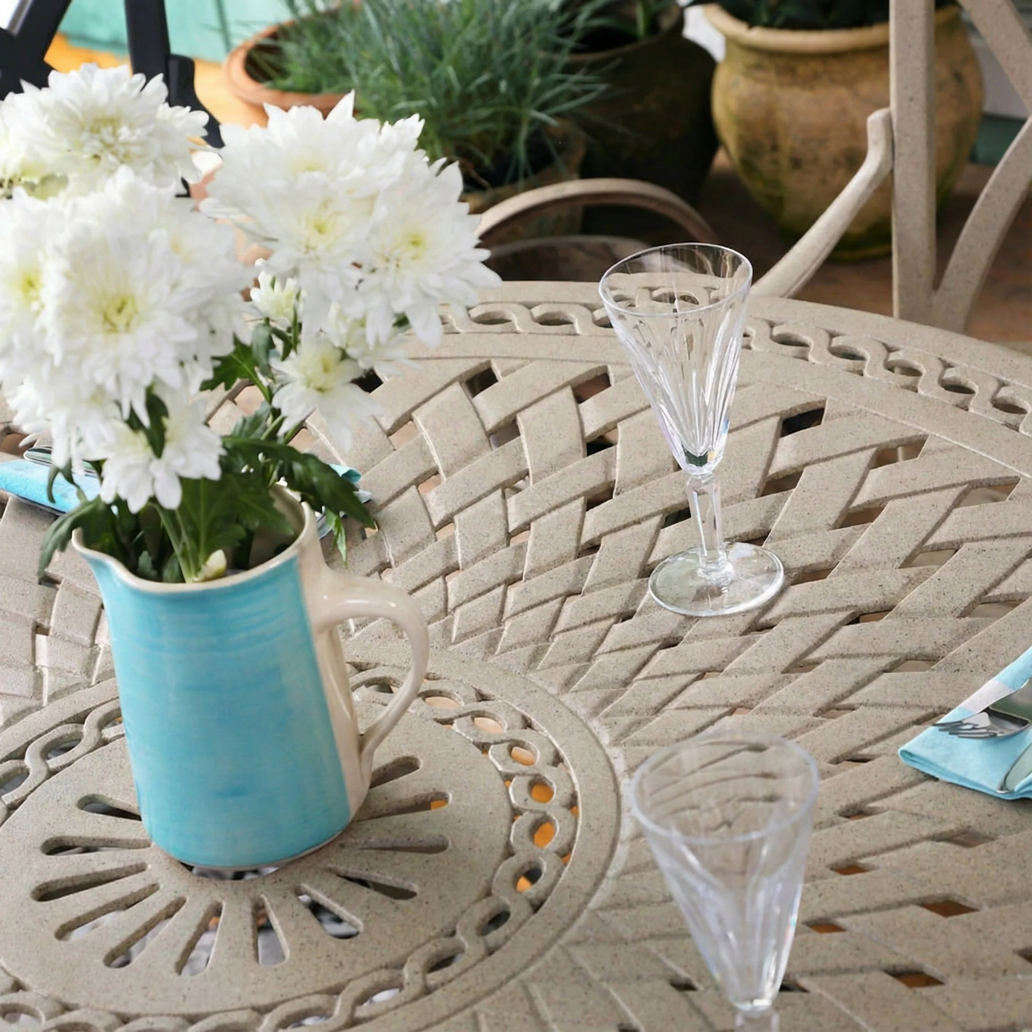 Alice Table 6 Seater Set - Sandstone - Image 3