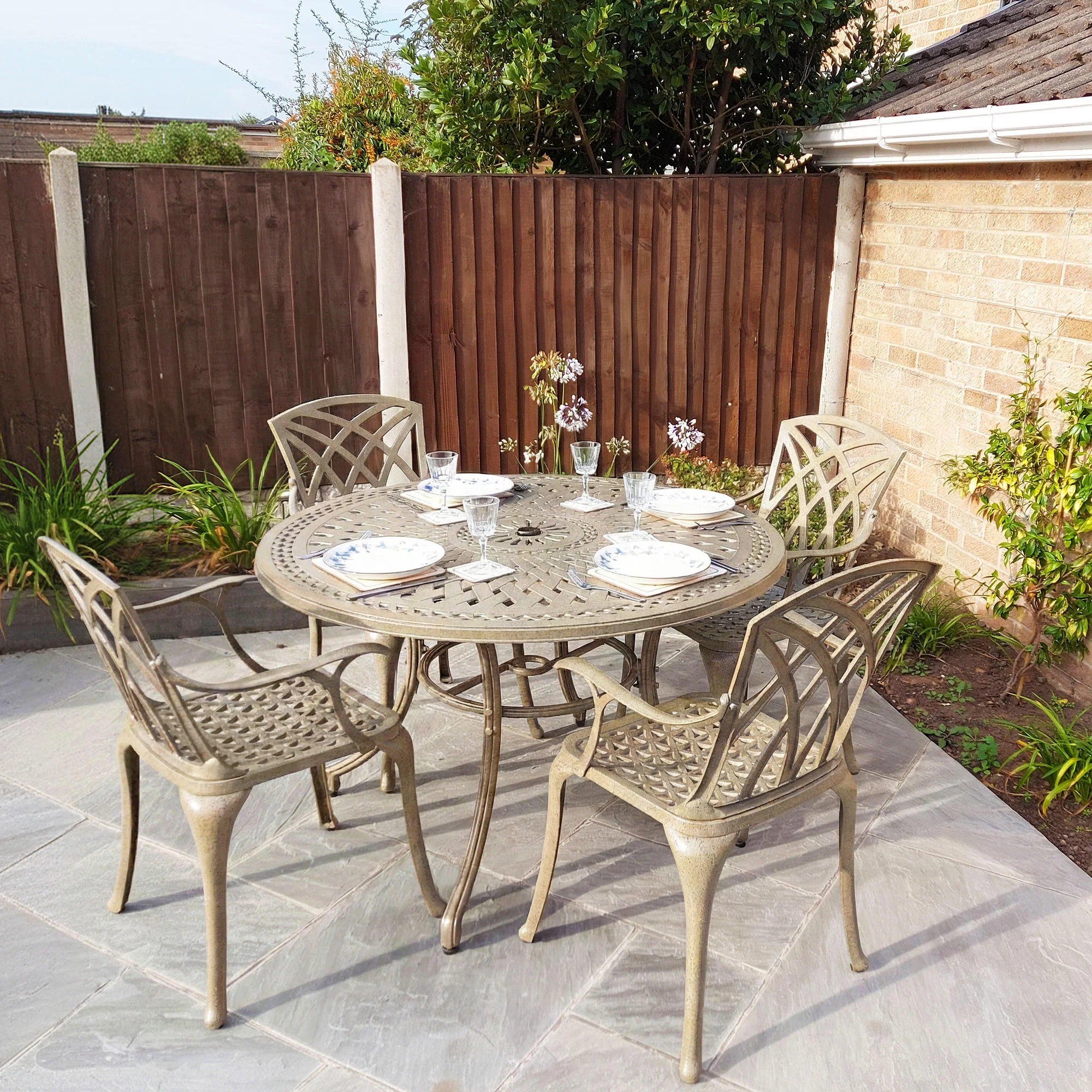 Alice Table 6 Seater Set - Sandstone - Image 6