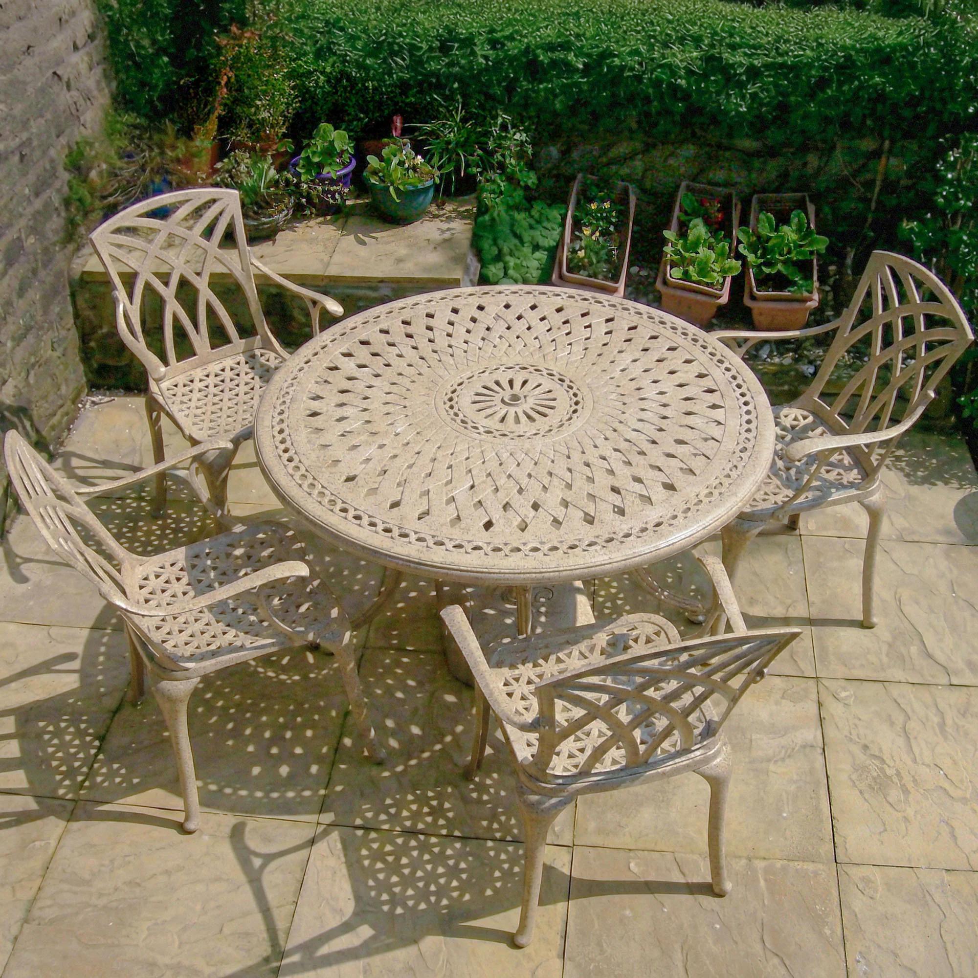 Alice Table 6 Seater Set - Sandstone - Image 7