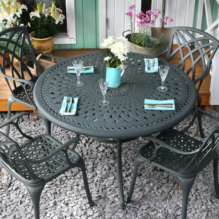 Alice Table 6 Seater Set - Slate - Image 3
