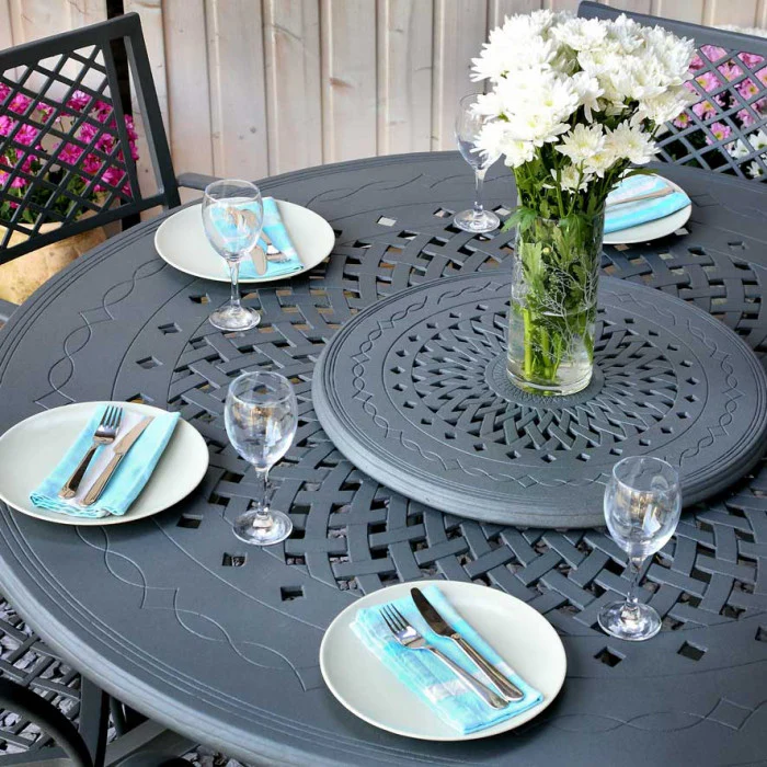 Amelia Table 6 Seater Set - Slate - Image 8