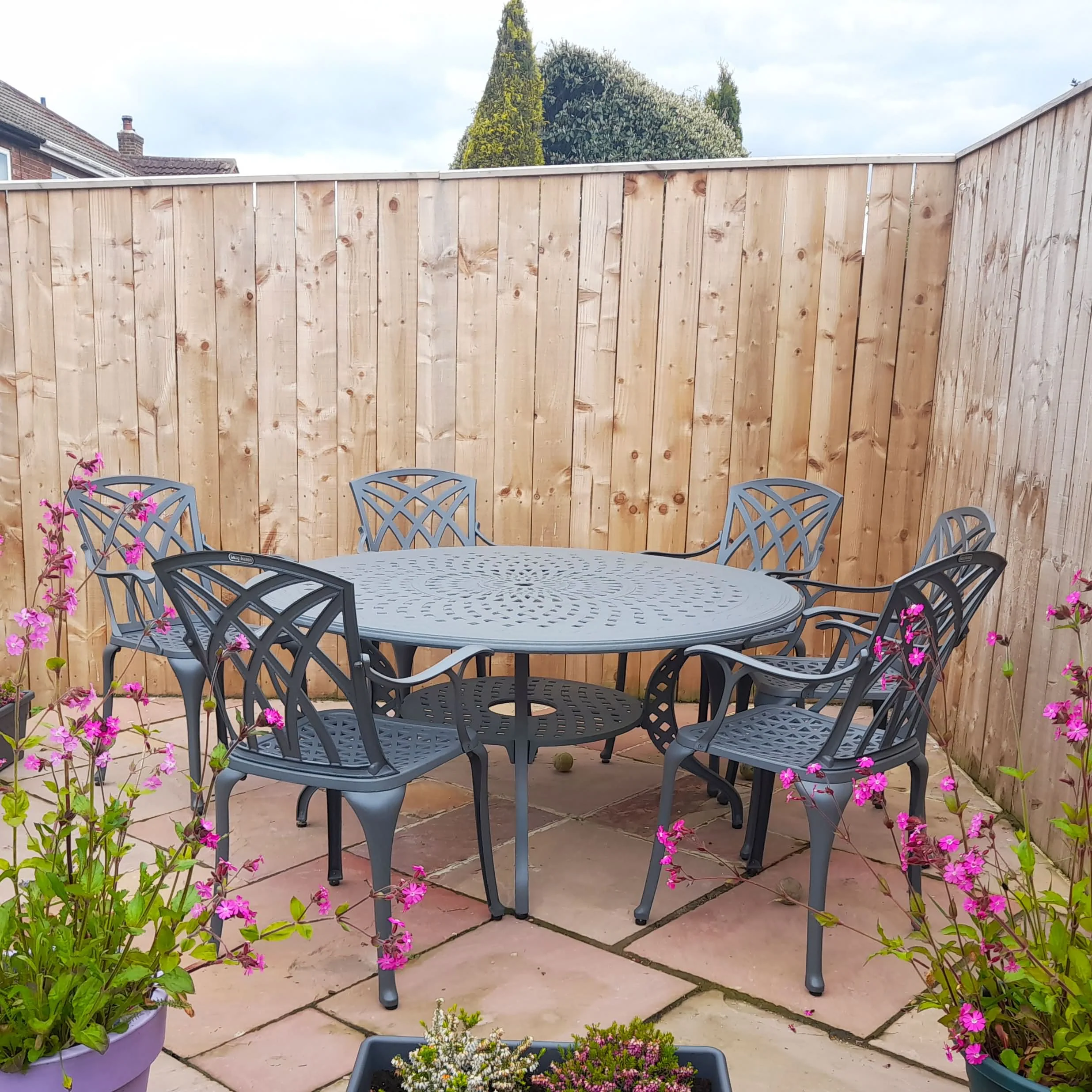 Amelia Table 8 Seater Set - Slate - Image 2
