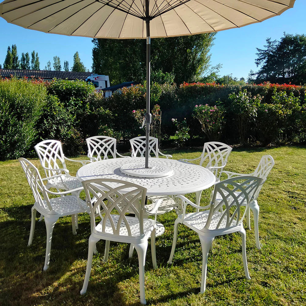 Amelia Table 8 Seater Set - White