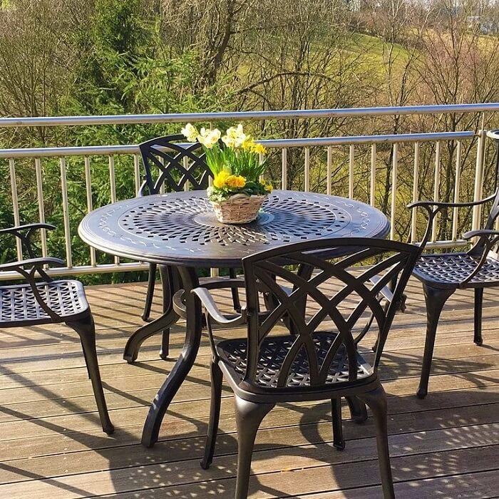 Amy Table 4 Seater Set - Antique Bronze - Image 5