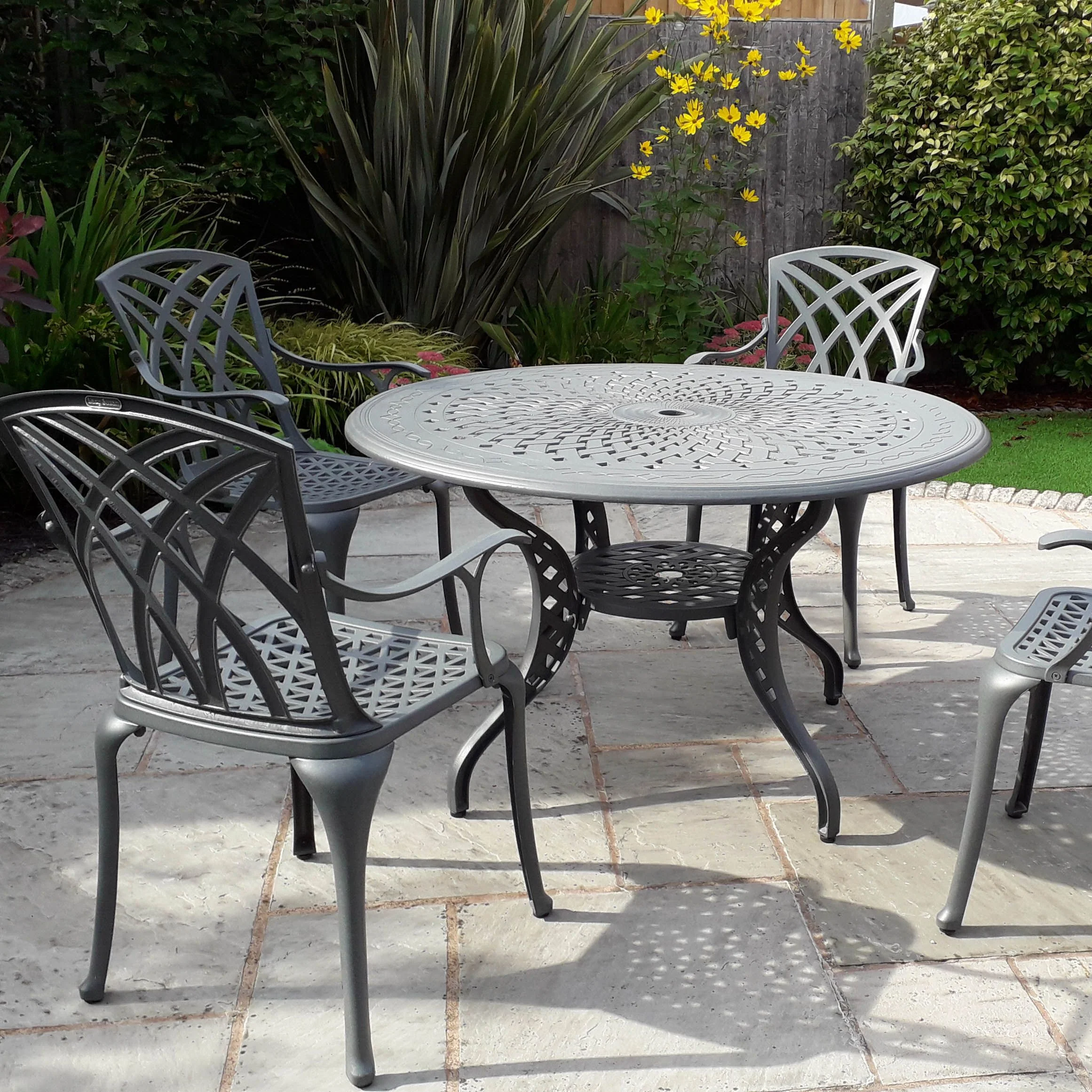 Amy Table 4 Seater Set - Slate - Image 3