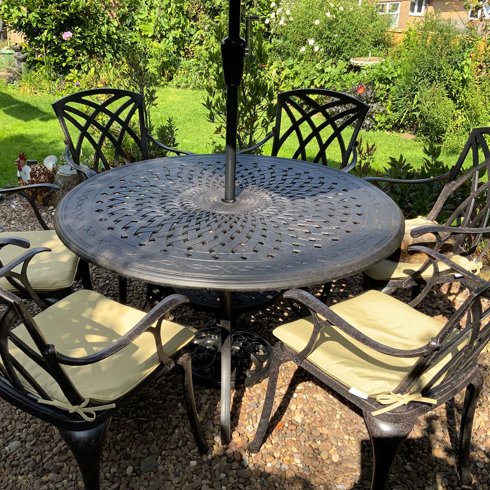 Amy Table 6 Seater Set - Antique Bronze - Image 4