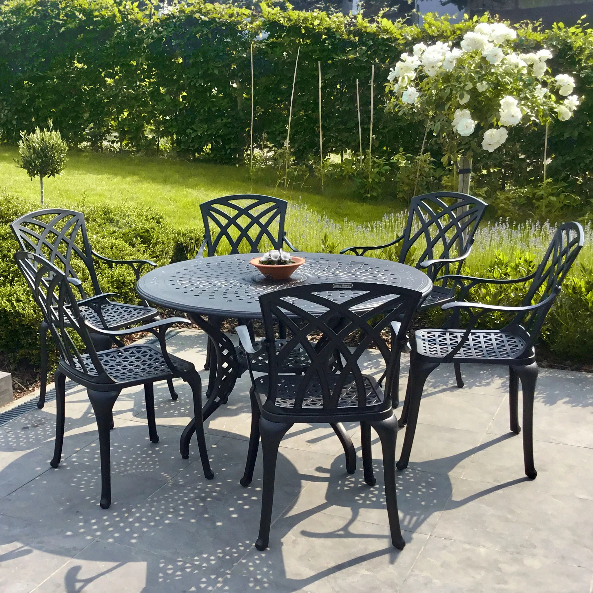 Amy Table 6 Seater Set - Antique Bronze - Image 5