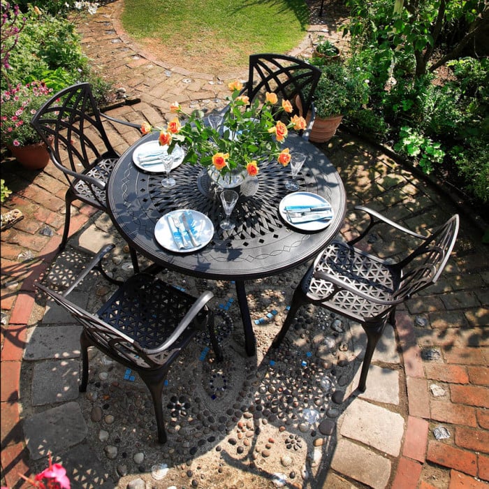 Amy Table 6 Seater Set - Antique Bronze - Image 6