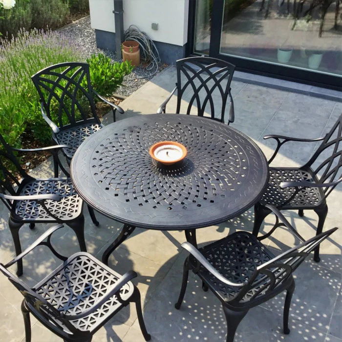 Amy Table 6 Seater Set - Antique Bronze - Image 7
