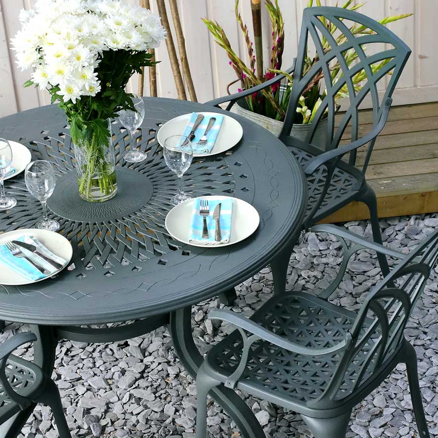 Amy Table 6 Seater Set - Slate - Image 2