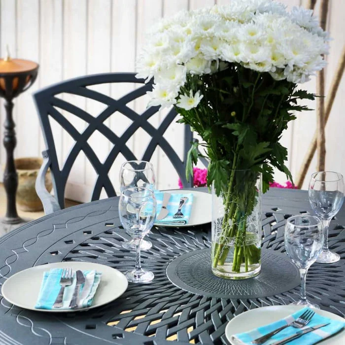 Amy Table 6 Seater Set - Slate - Image 8