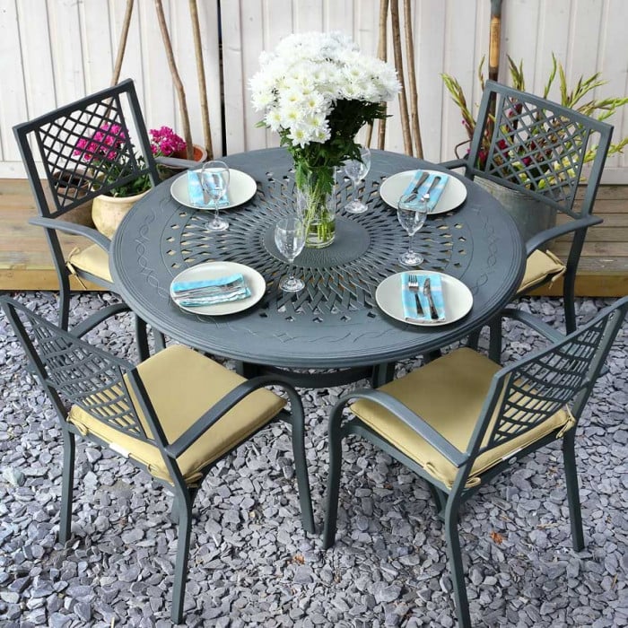 Amy Table 6 Seater Set - Slate - Image 9