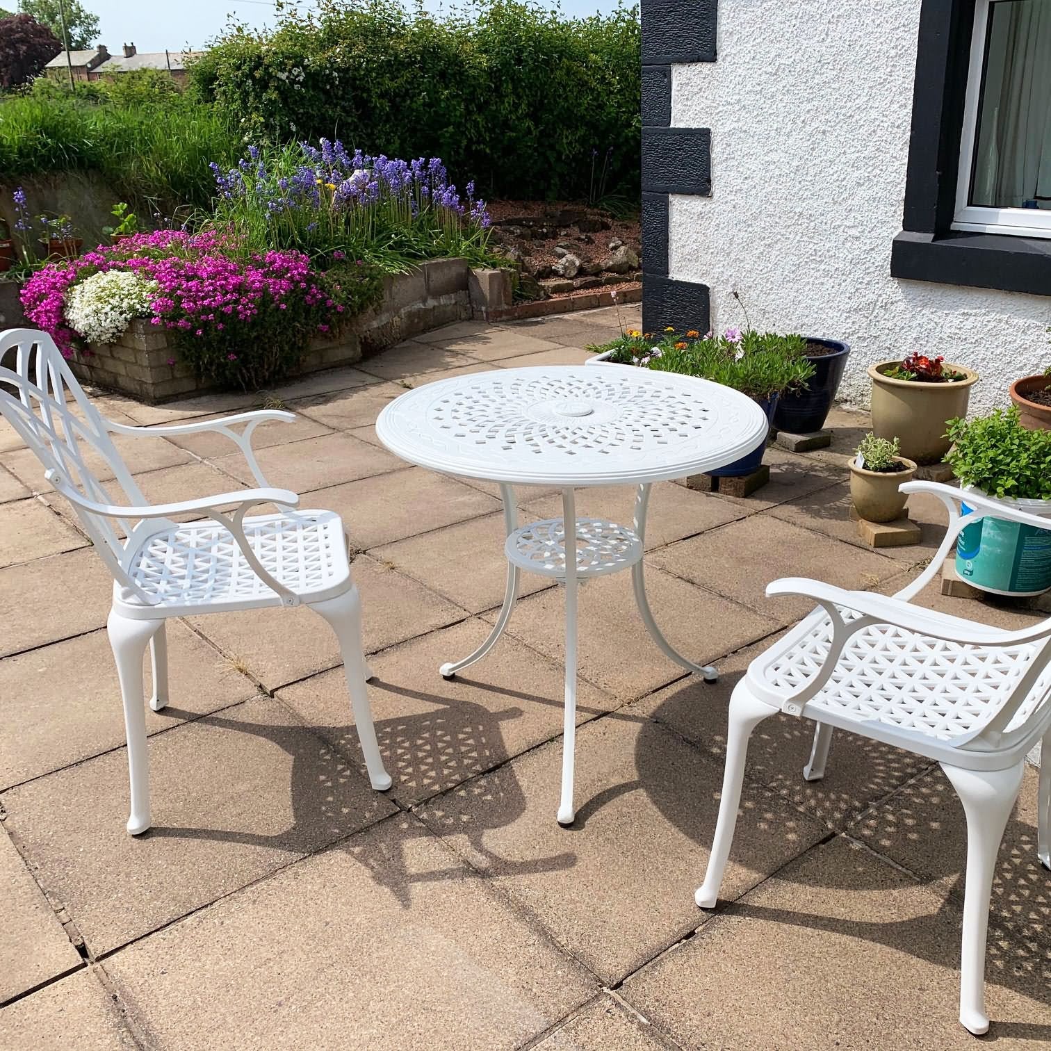 Anna Table 2 Seater Set - White - Image 10
