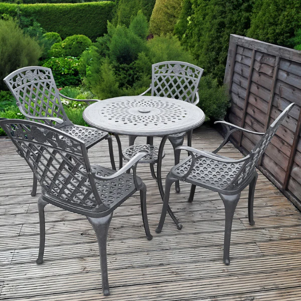 Anna Table 4 Seater Set - Slate - Image 3