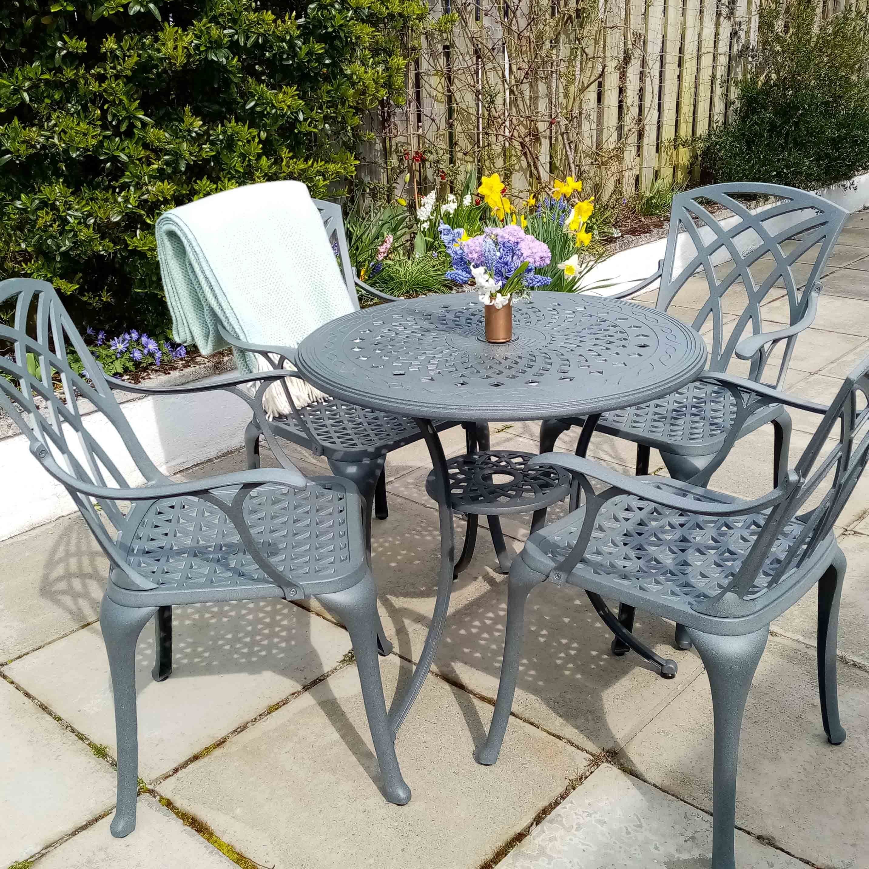 Anna Table 4 Seater Set - Slate - Image 4