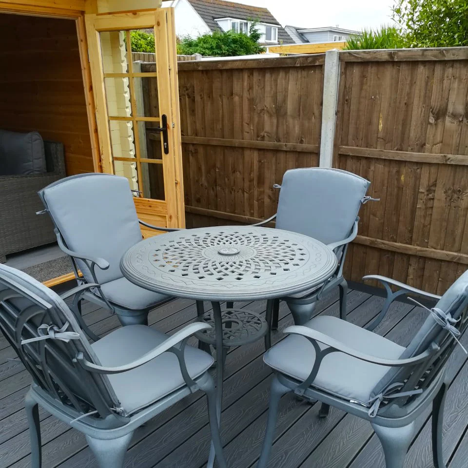 Anna Table 4 Seater Set - Slate - Image 5