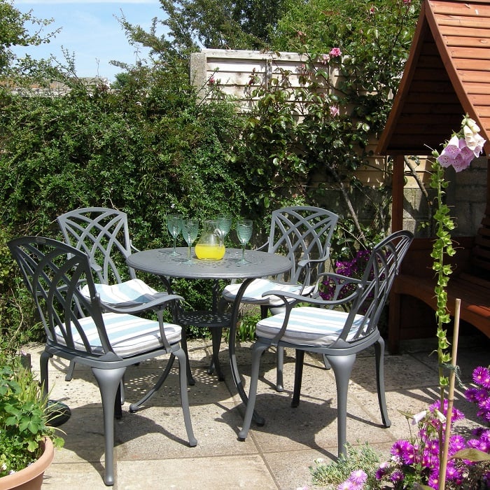 Anna Table 4 Seater Set - Slate - Image 6