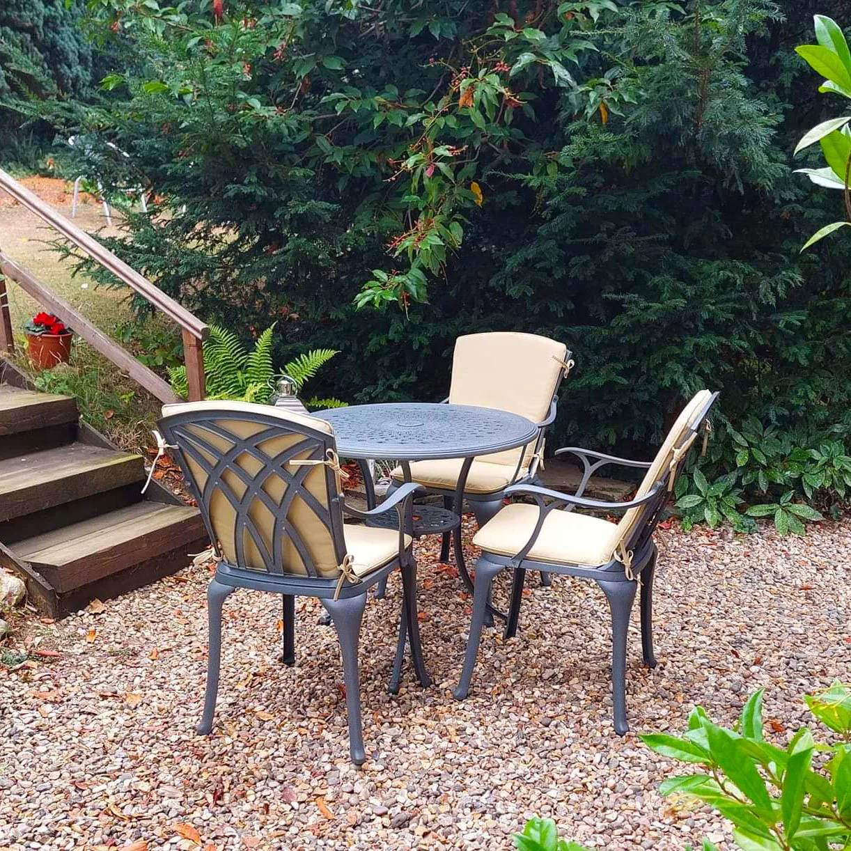 Anna Table 4 Seater Set - Slate - Image 7