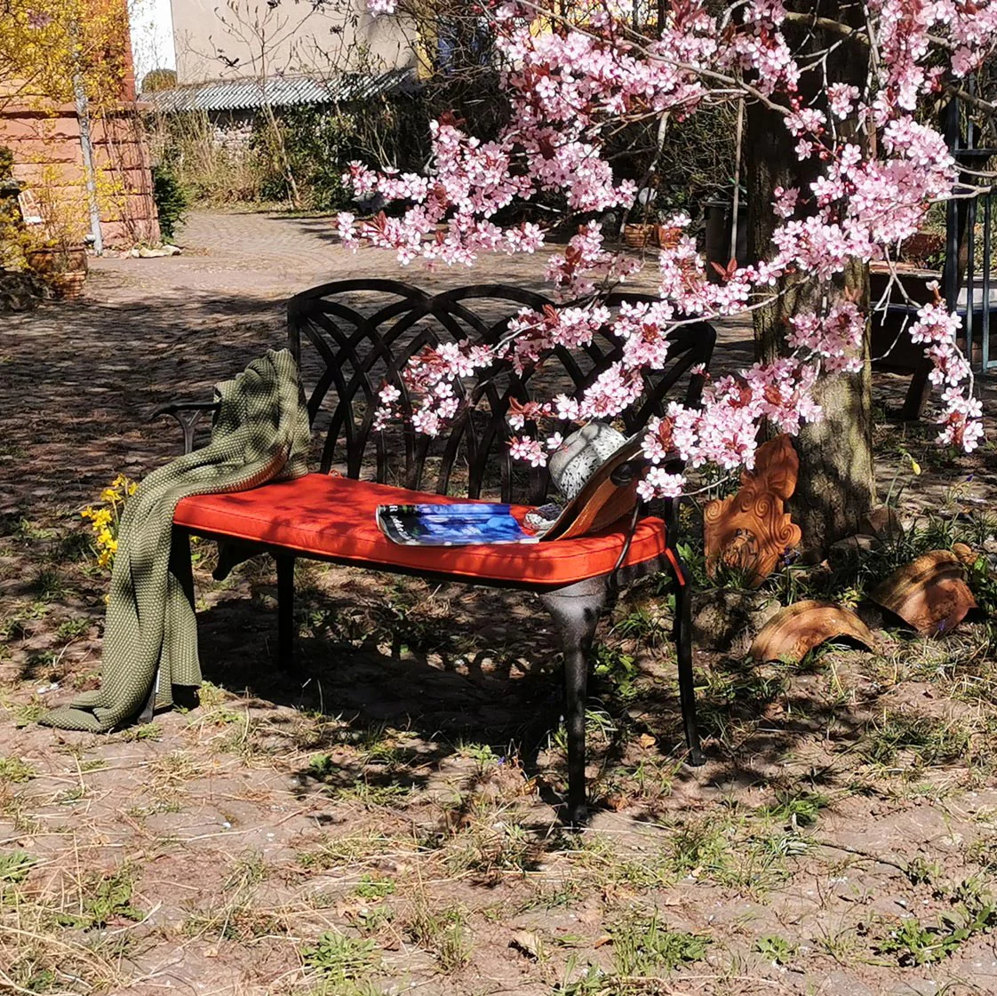 April Bench Cushion - Terracotta - Image 4
