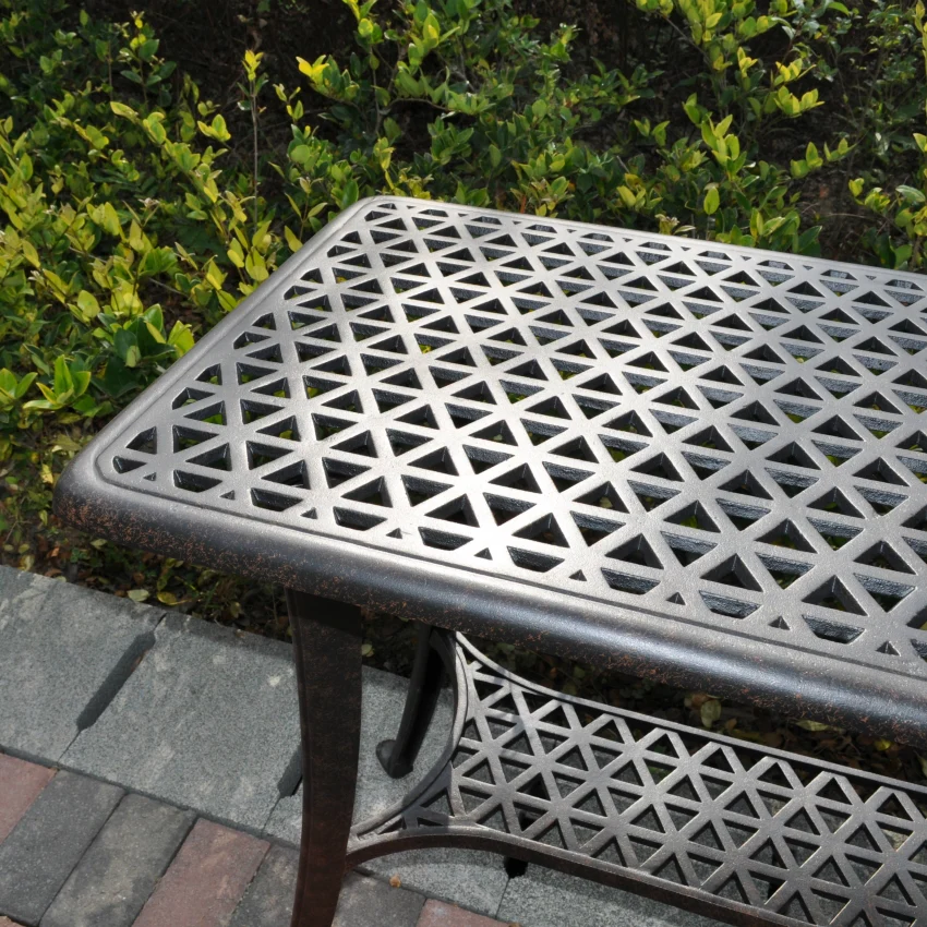 BBQ Table 2 Seater Set - Antique Bronze - Image 5