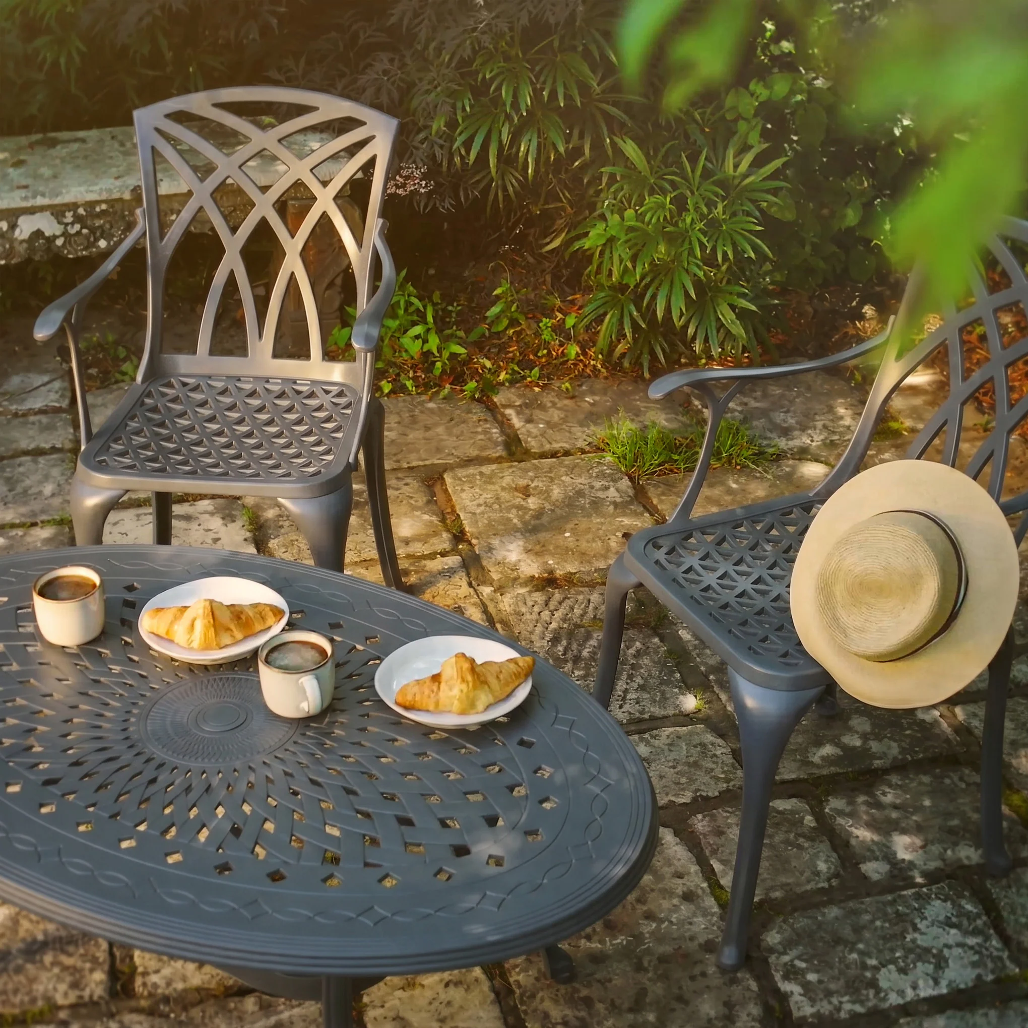 Bella Table 4 Seater Set - Slate Grey - Image 5