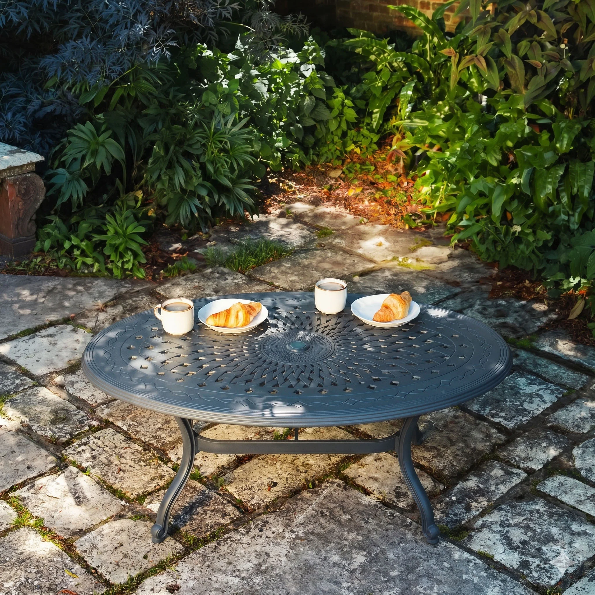 Bella Table 4 Seater Set - Slate Grey - Image 6