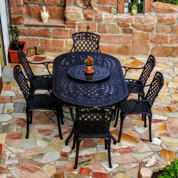 Catherine Table 6 Seater Set - Antique Bronze - Image 19