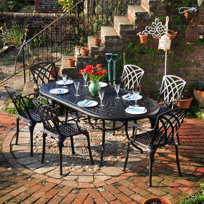Catherine Table 6 Seater Set - Antique Bronze - Image 7