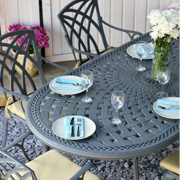 Catherine Table 6 Seater Set - Slate - Image 16
