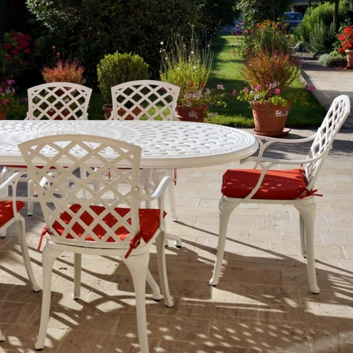 Catherine Table 6 Seater Set - White - Image 8