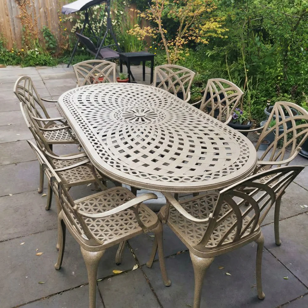 Catherine Table 8 Seater Set - Sandstone - Image 11