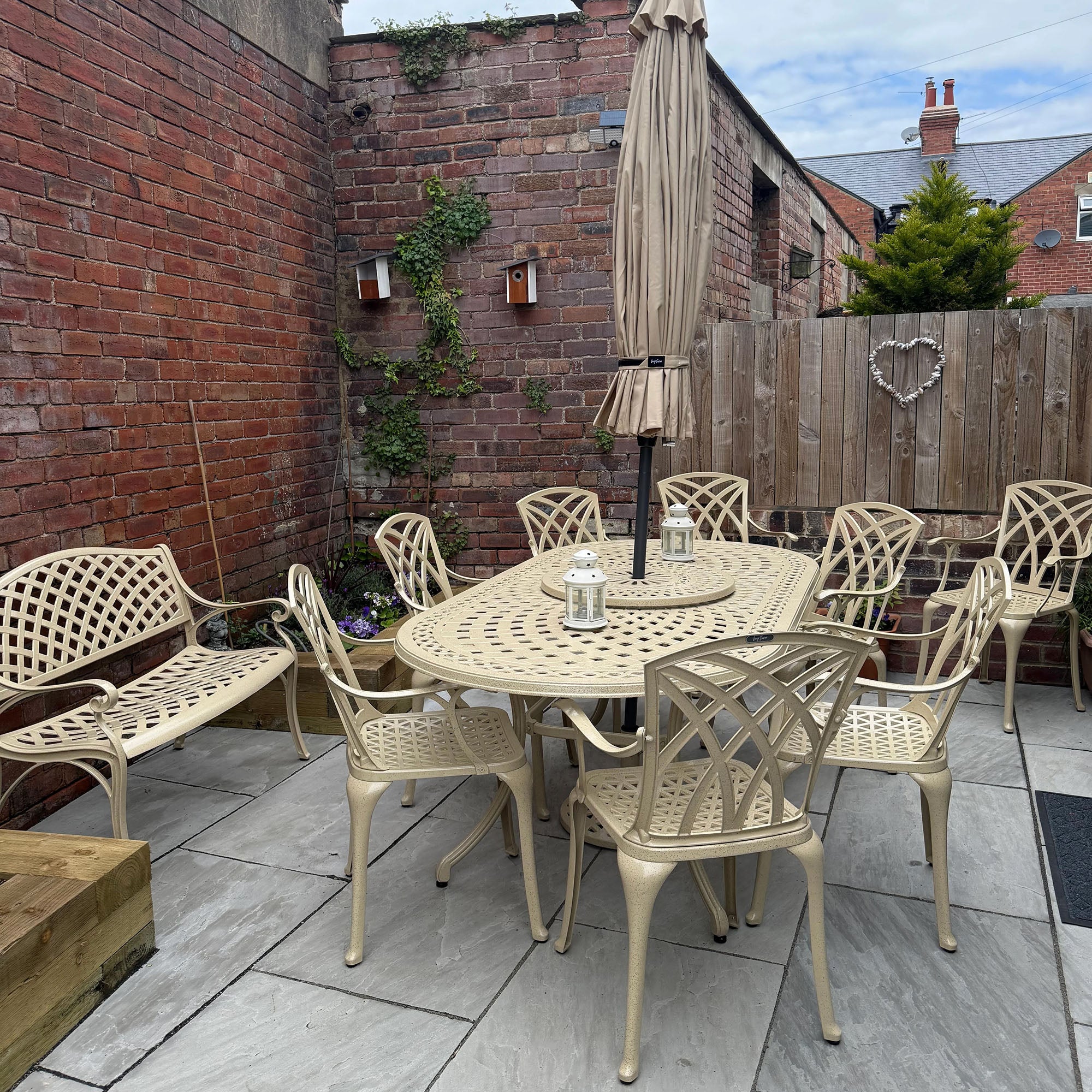 Catherine Table 8 Seater Set - Sandstone - Image 3