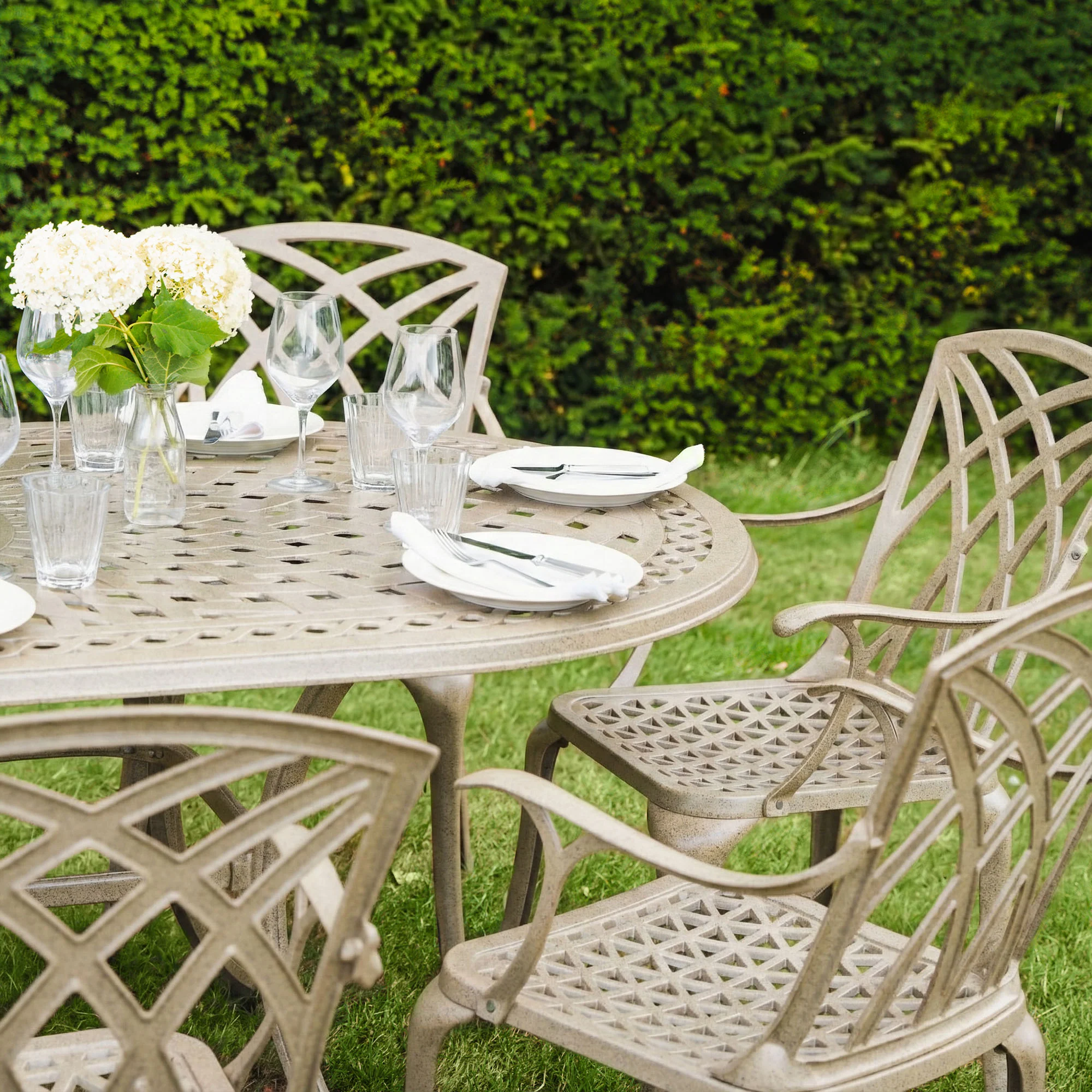 Catherine Table 8 Seater Set - Sandstone - Image 5