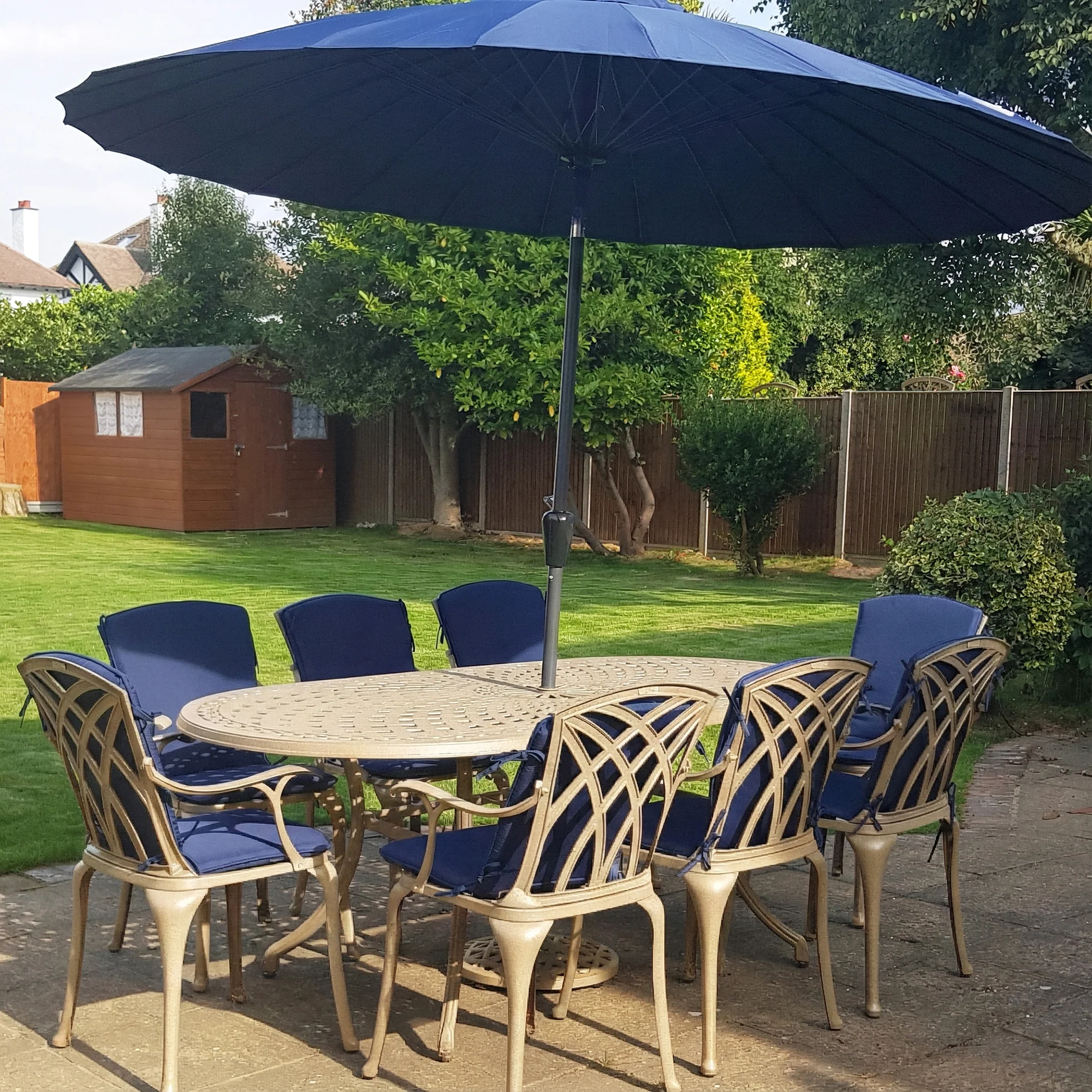 Catherine Table 8 Seater Set - Sandstone - Image 7