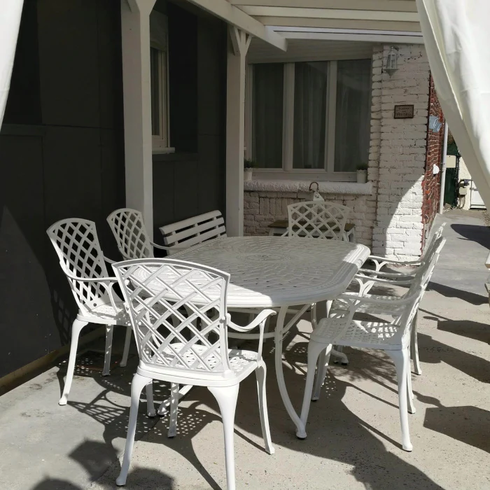 Catherine Table 8 Seater Set - White - Image 10