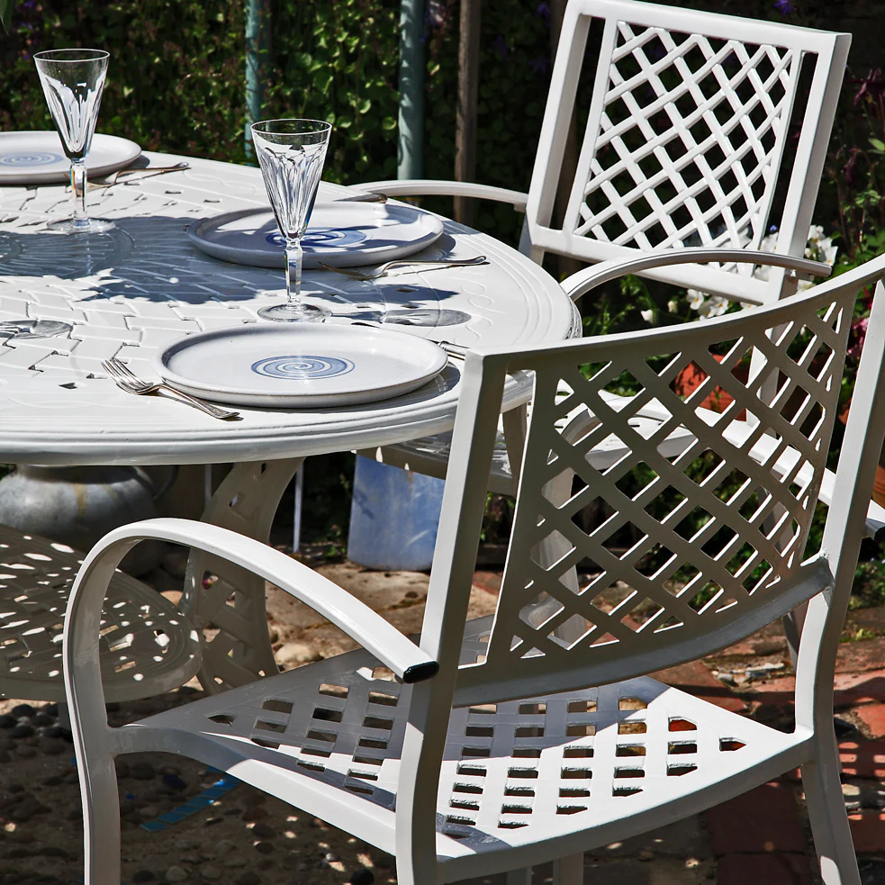 Charlotte Table 6 Seater Set - White - Image 10