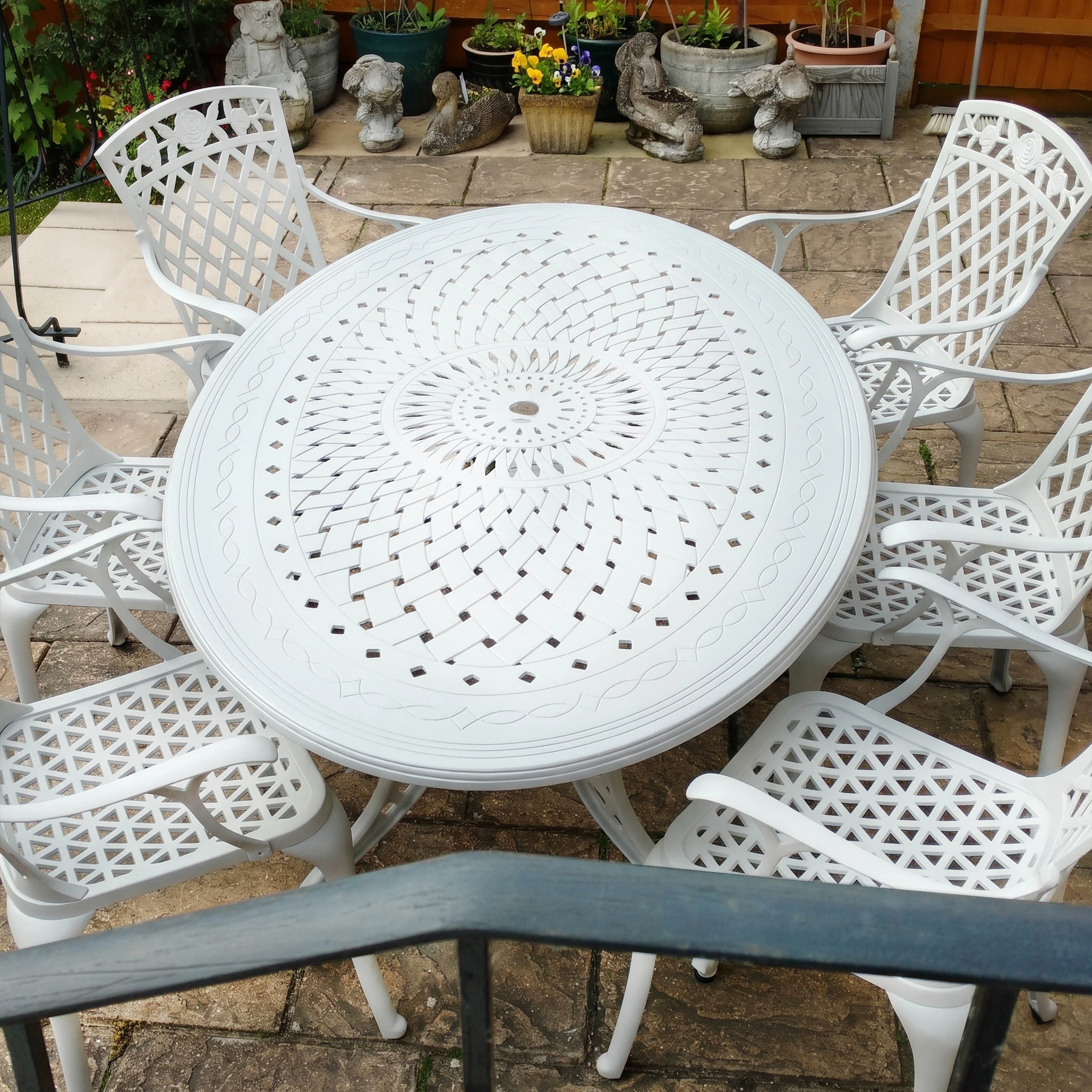 Charlotte Table 6 Seater Set - White - Image 3