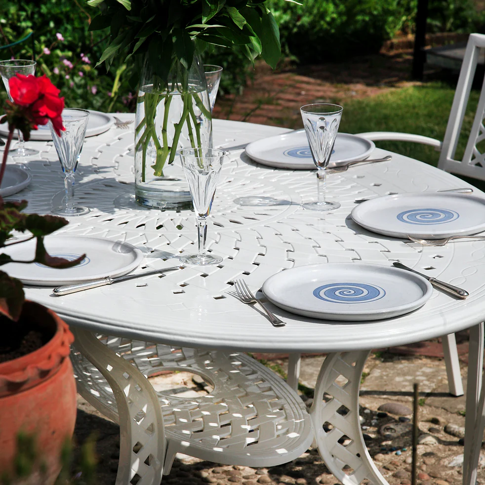Charlotte Table 6 Seater Set - White - Image 5