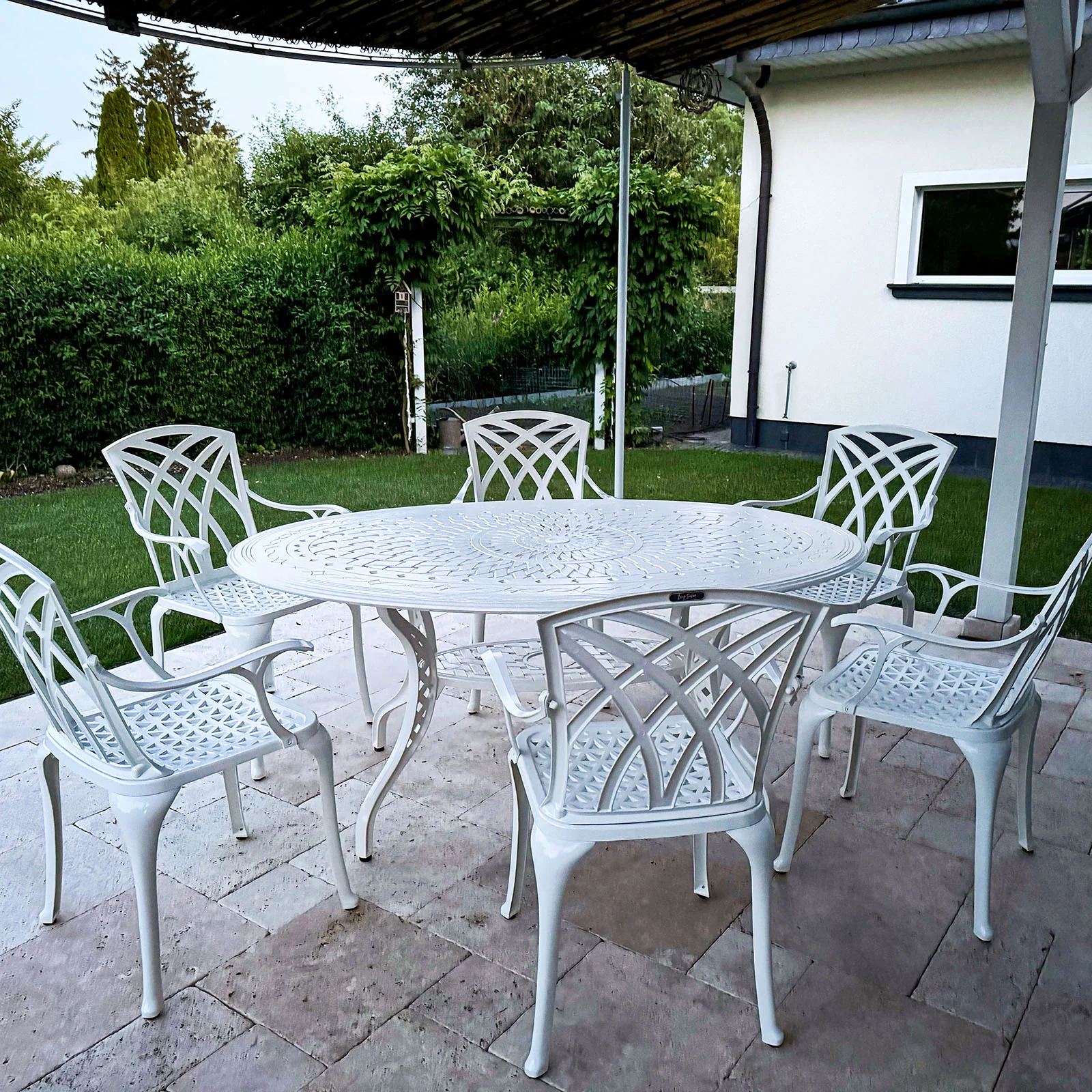 Charlotte Table 6 Seater Set - White - Image 6
