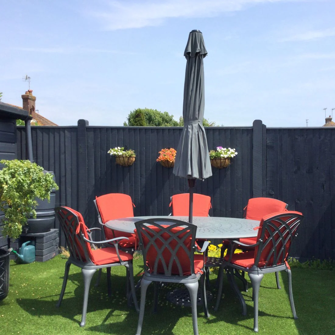 Charlotte Table 6 Seater Set - Slate Grey - Image 4