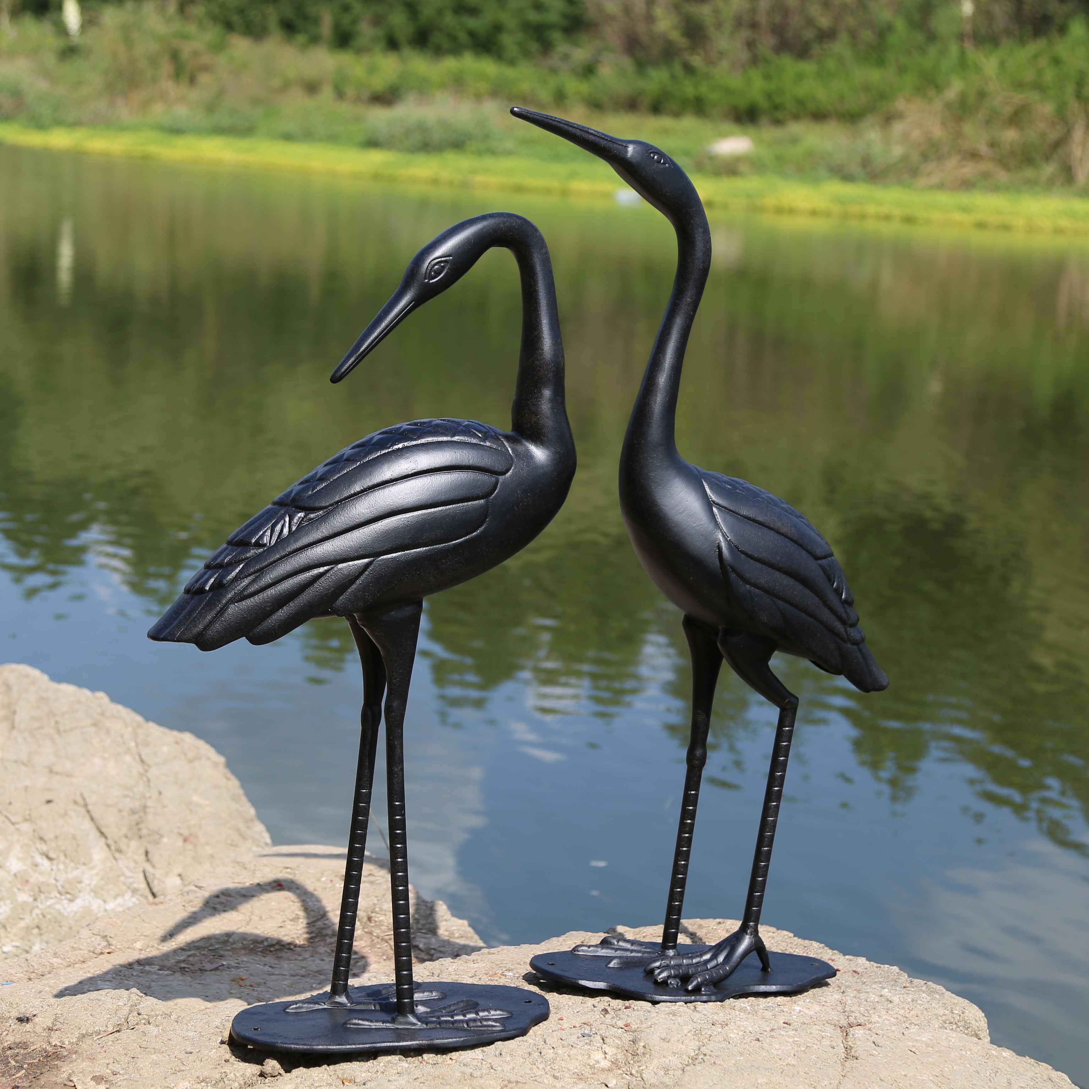 Crane Pair - Antique Bronze - Image 2