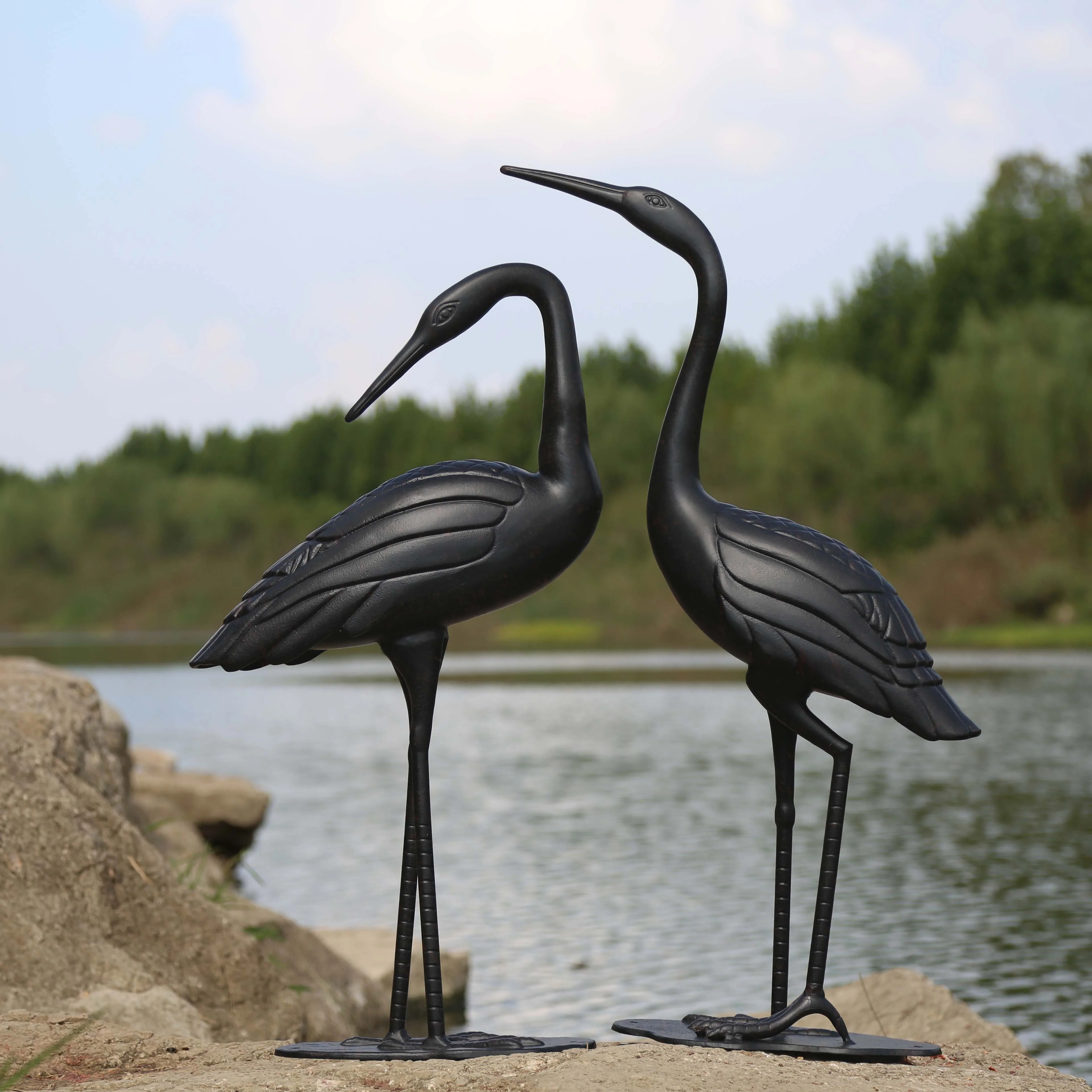 Crane Pair - Antique Bronze - Image 4