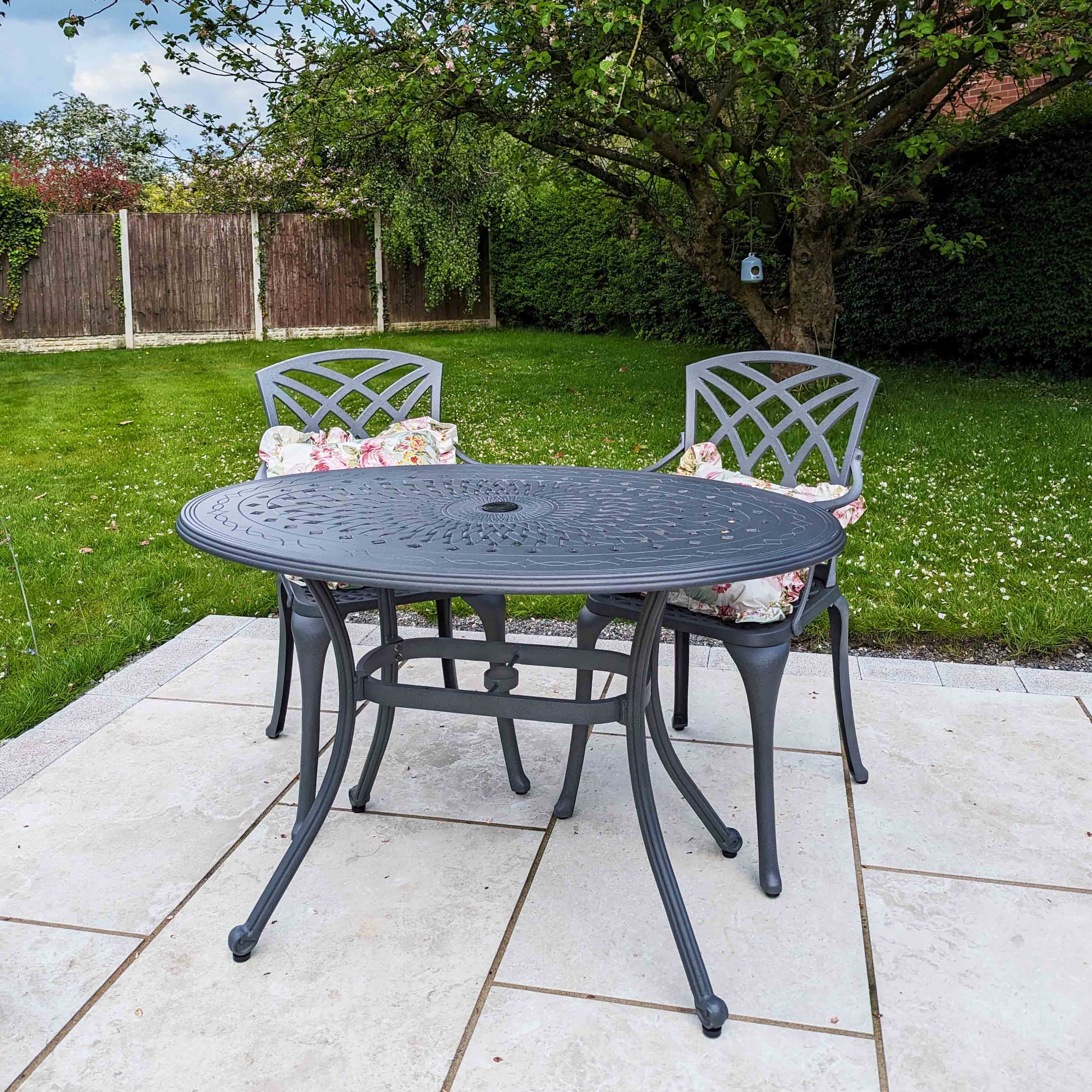 Daisie Table 2 Seater Set - Slate Grey - Image 5